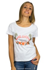 Camiseta Aloha blanca con mensaje